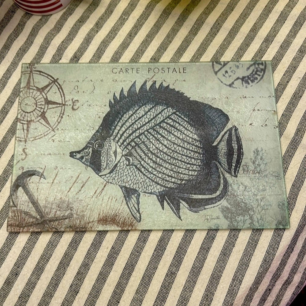 Glass cutting board carte postale